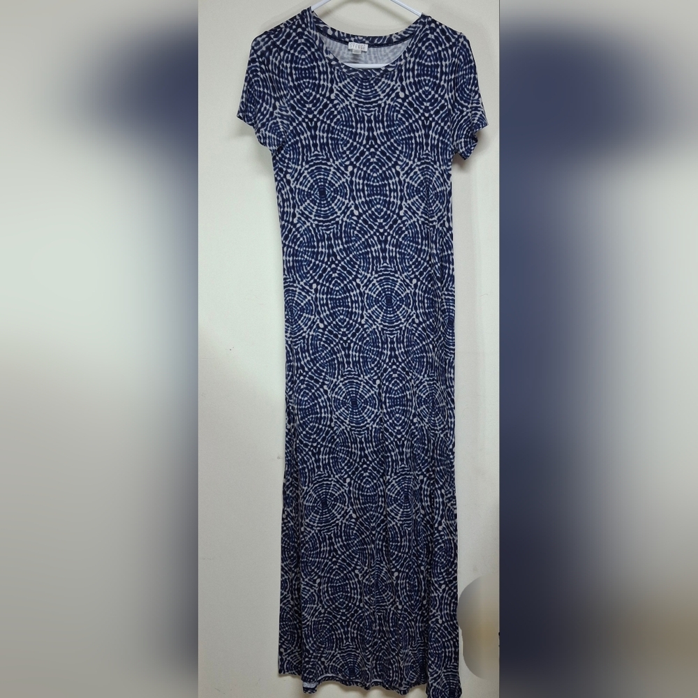 Spense Blue Casual Sheath Rayon Blend Maxi Dress